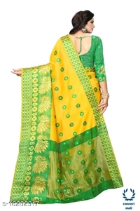 COTTON BASED JACQUARD SAREES  - Saree Length Size-5.5m Blouse Length Size-0.8, Cotton silk, Zari Woves, pack of:1